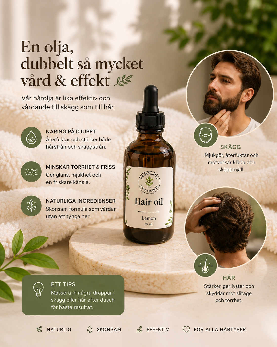 Hårolja – Citron 60 ml